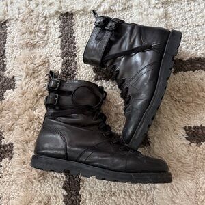 Marc by Marc Jacobs Lace Up Leather Combat Boots